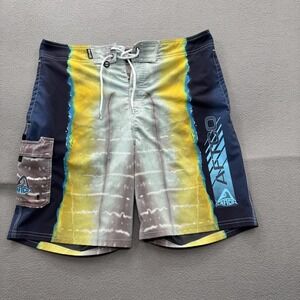 AFTCO Board Shorts Mens 34 Tie Dye Swim Trunks Fishing Stretch Quick Dry